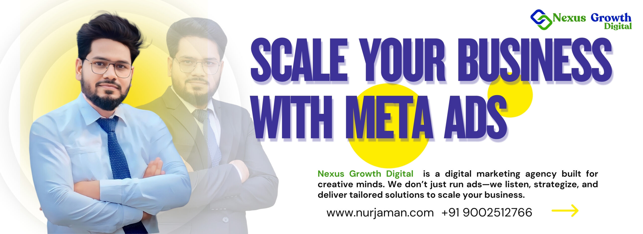 Digital Marketing, Facebook Ads, Instagram Ads, Nurjaman, Meta ads banner, facebook ads campaign Nexus growth digital